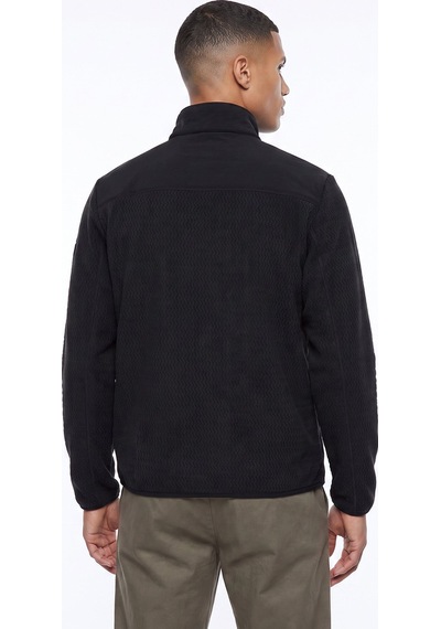 Discovery Expedition D6wm-swt3746 Siyah Dik Yaka Jakarlı Erkek Polar Sweatshırt