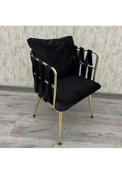 Tekli Siyah Gözde Sandalye Gold