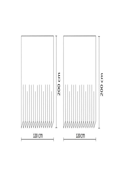 Prado Çift Kanatlı 2x120x200 Askı Ve Banyo Perdesi Çok Renkli