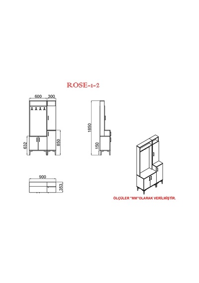 Kalenderdekor1 Kalender Dekor Rose-1-2 Rs04 Portmanto Vestiyer Ayakkabılık