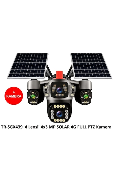 Trio Tr-sgx439 4 Kameralı 4x3 Mp Solar 4g Full Ptz Sim Kartlı Kamera Veesky Motorize