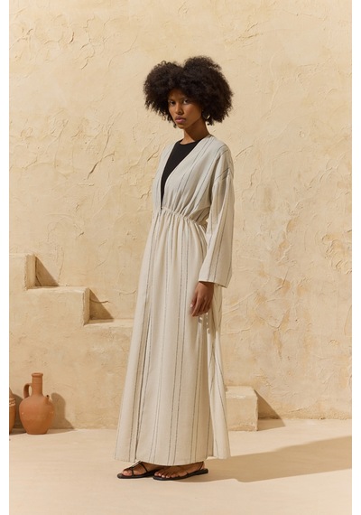 Aker Naturel Çizgili Kimono Naturel Naturel