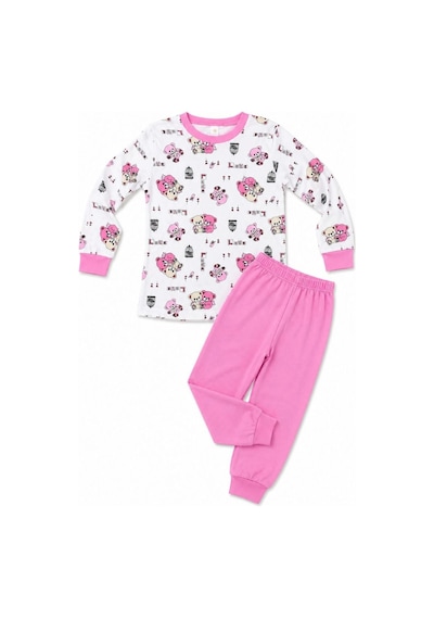 Novalisse Kız Çocuk Premium Penye Koala Desenli Uzun Kollu Pijama Takımı 2-11 Yaş - Pembe Çoklu Renk