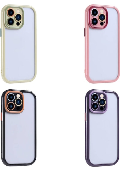 Apple Uyumlu iPhone 15 Pro Max Kılıf Kamera Korumalı Renkli Kenar Ve Çerçeve Tasarımlı Zore Vitamin Kapak Siyah