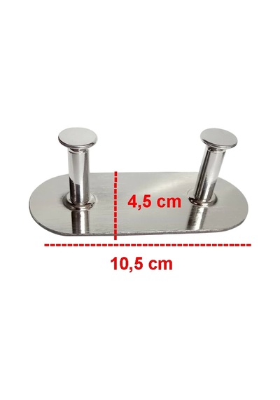 Thincal Kendinden Yapışkanlı Askılık İkili Krom 2 Li Paket Çok Renkli