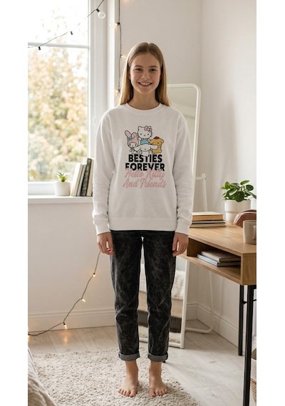 Emila Kids Hello Kitty Kız Çocuk Sweatshirt Beyaz