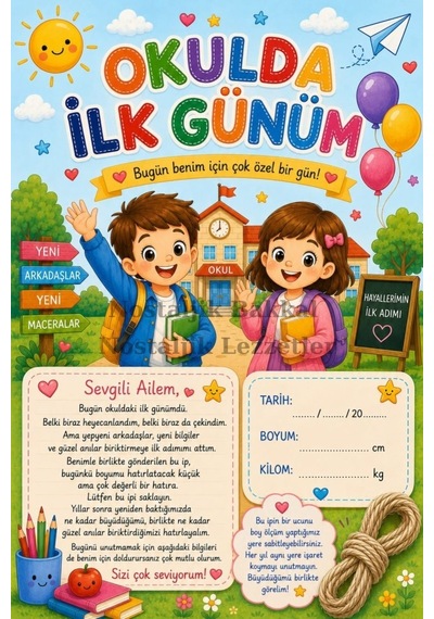 5 Adet Hatıra İpi Tebrik Kartı Hediyeli Okulda İlk Gün Hediye Seti 1. Sınıf-sene Başı Hatıra Tebrik Kartı Seti