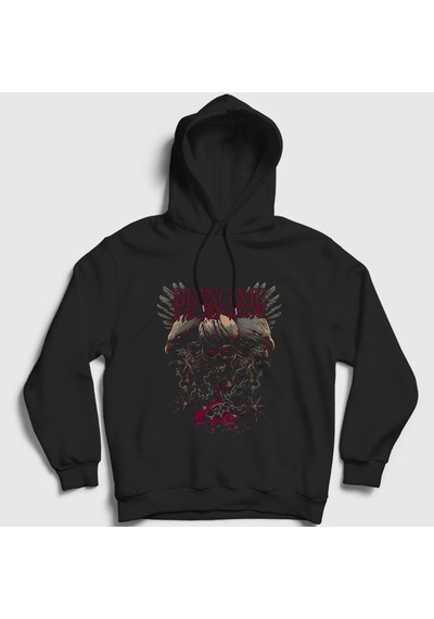 Presmono Unisex Eagles Bring Me The Horizon Kapüşonlu Sweatshirt Siyah