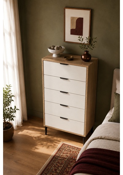 Home Liva 5 Çekmeceli Şifonyer 50x105x40 Cm Krem - 912183181 Krem Home Liva 5 Çekmeceli Şifonyer 50x105x40 Cm Krem - 912183181 Krem
