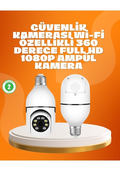 Tam Karanlıkta Görüntüleme Sağlayan 1080p Ampul Güvenlik Kamerası 89543645