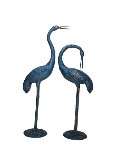 Metal İkili Vinç Kuşu Seti 143-120 Cm 143120cmmavi Şık Aksesuar Modern Süs Oda Süsleme