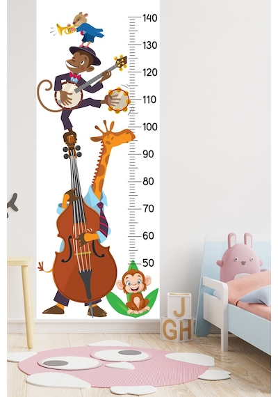 Müzisyen Hayvanlar Boy Ölçer Sticker Boy Ölçüm Cetveli