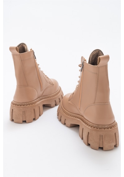 Luvishoes Tool Koyu Bej Kadın Bot Koyu Bej