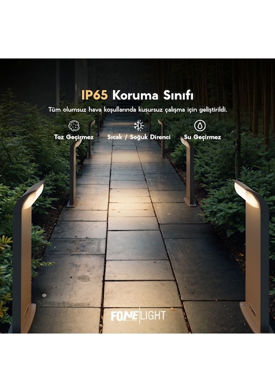 Fonelight Naja 80 Cm Led Bahçe Bollard Aydınlatma Direği Antrasit Alüminyum Ip65 Peyzaj Yürüyüş Yolu Aydınlatması 9w 3000k