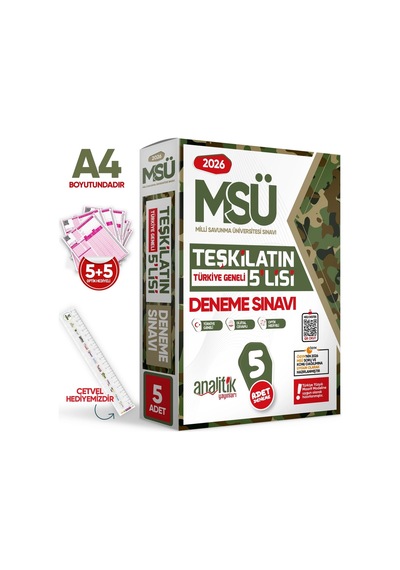 2026 MSÜ ÖSYM Çıkmış Soru 9lu Tıpkı Basım ve Teşkilatın 5lisi Özgün Deneme 2li Set Türkiye Geneli