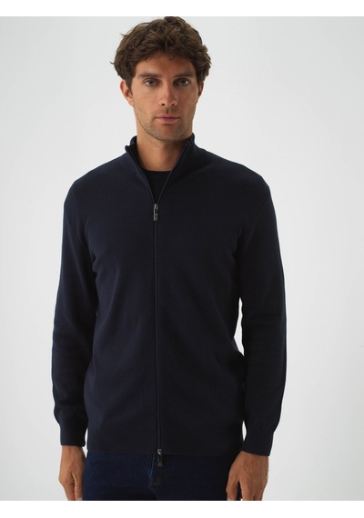 Xint Lacivert Pamuk Dokulu Regular Fit Hırka 801742