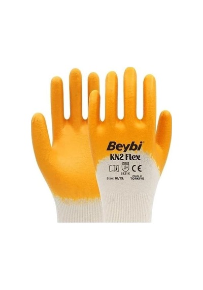 Beybi Kn2 Sarı Nitril İş Eldiveni 10 Çift 10 Çift, Nitril Malzeme, İş Güvenliği, Sarı Renk