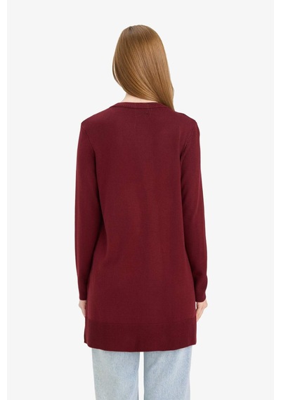 Defacto Regular Fit Bisiklet Yaka Tunik H3431az25wnbr115 Bordo