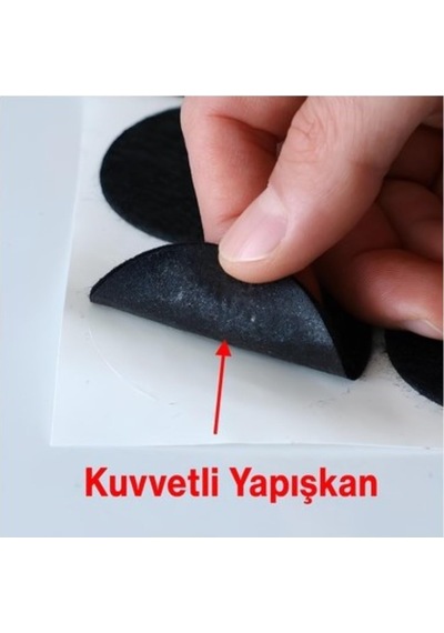 Yapışkanlı Keçe Zemin Koruyucusu, Mobilya Keçesi 8'li Set, Siyah 189 Parça Masa Sandalye, Keçesi 6395751