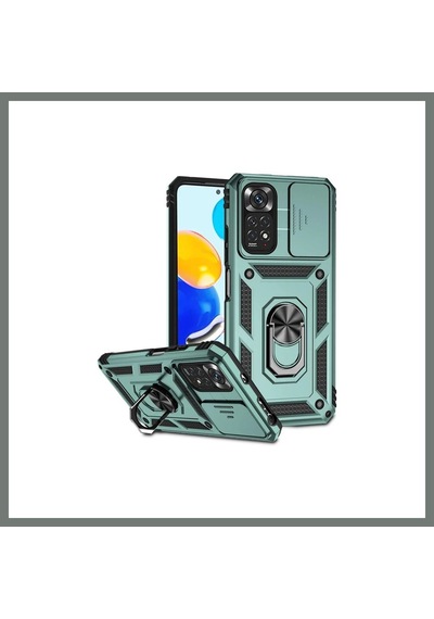 Mmb-trade Redmi Note 11 Pro Kılıf Pars Lens Yüzüklü Silikon - Yeşil Mmbz