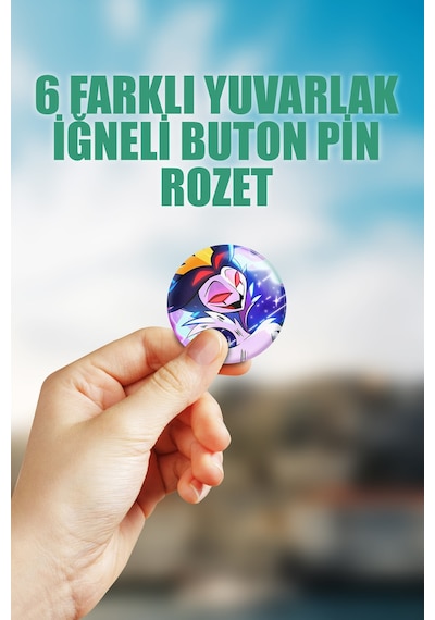 Helluva Boss Stolas Blitz Anime Animasyon Çanta Süsü Rozet İğneli Buton Rozet Seti 6 Adet Çok Renkli