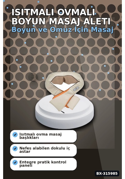 Isıtmalı Boyun Aleti - Ovmalı Omuz Bel Cihazı, 24w 12v 15 Dakika Bx-315985