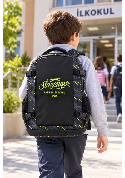 İlkokul Okul Çantası Slazenger Öğrenci Günlük Sırt Çantası 40x30x14 Cm Desenli