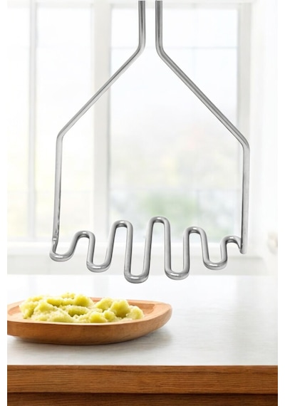 Lüks Paslanmaz Metal Patates Ezici 24 Cm Patates Ezici Püre Yapıc
