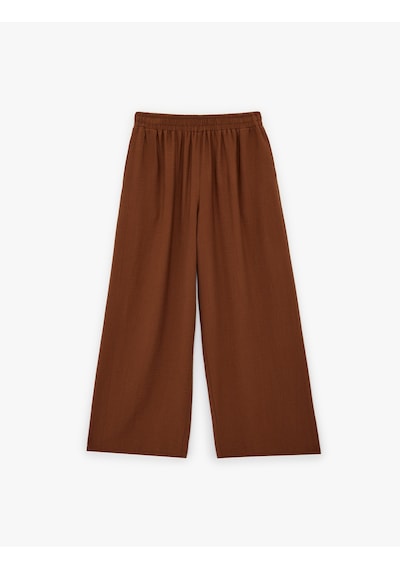 Koton Viskon Karışımlı Beli Lastikli Loose Fit Geniş Paça Palazzo Pantolon Bakır 6sak40217uw Bakır Koton Viskon Karışımlı Beli Lastikli Loose Fit Geniş Paça Palazzo Pantolon Bakır 6sak40217uw Bakır
