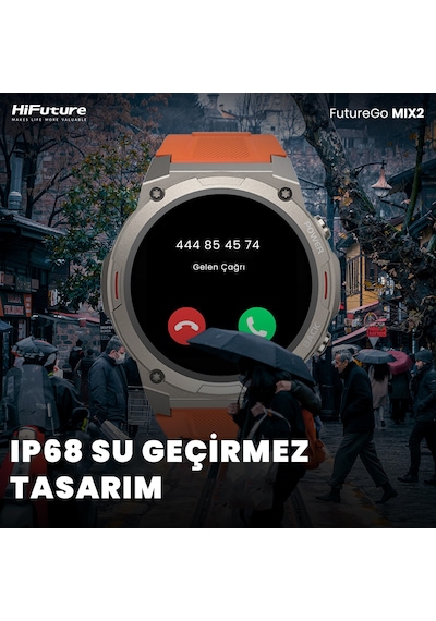 HiFuture Mix2 1.43" AMOLED Ekran BT Arama IP68 Su Geçirmez Akıllı Saat