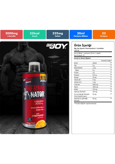 Bigjoy Sports Thermonator L-Carnitine 1000Ml - Portakal Aromalı