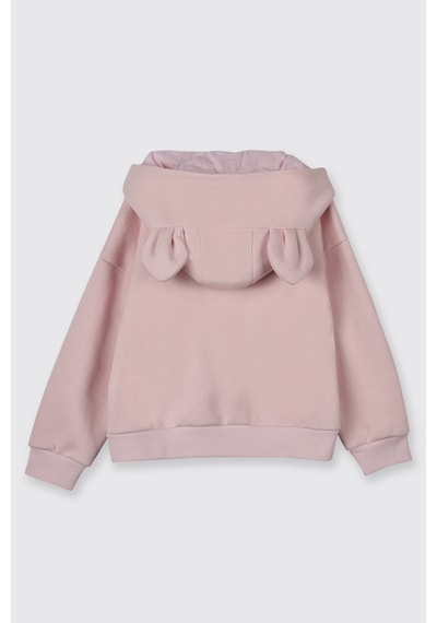 Panço Kız Çocuk Kapüşonlu Sweatshirt Pembe