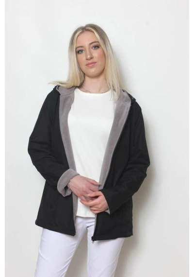 CottonCool Kadın Siyah Içi Polar Mont
