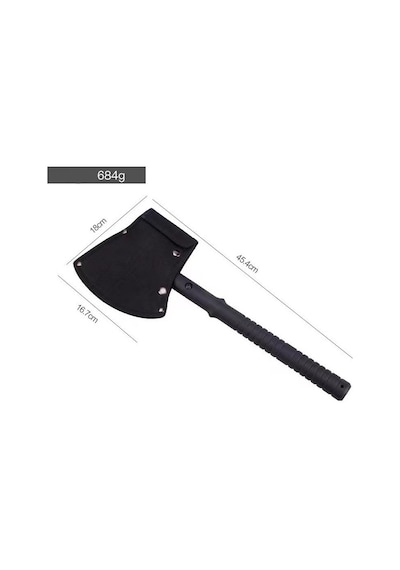 Valkyrie Çekiçli Outdoor Kamp Baltası Kılıflı Balta Siyah