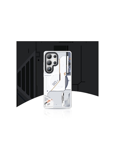 Galaxy Uyumlu S25 Ultra Kılıf Magsafe Şarj Özellikli Benks Dynamic Mecha Serisi Kapak Beyaz
