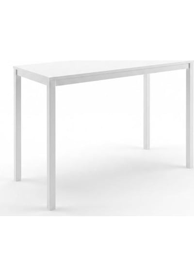 Minimal Beyaz Çok Amaçlı Masa 116x45x75 Cm Güçlendirilmiş Metal Profil Ayaklı