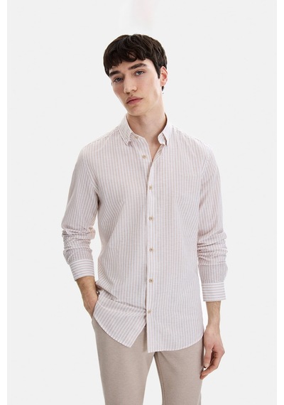 Backandbond Bej Regular Fit Modern Gömlek