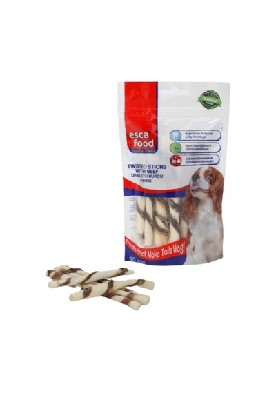 Esca Food Dana Etli Burgu Çubuk Köpek Ödülü 10'lu Paket