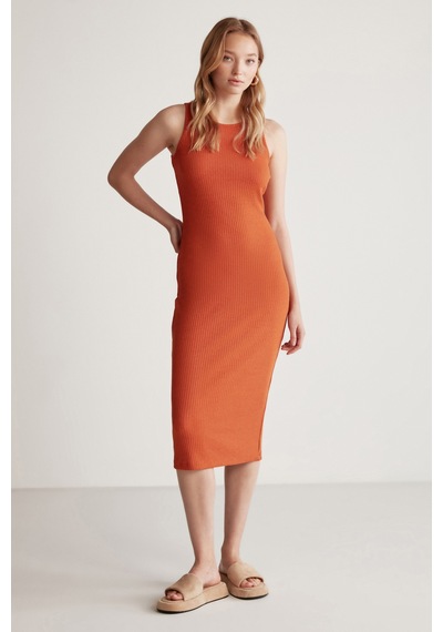 Grımelange Carına Kadın Geniş Fitilli Esnek Kumaşlı Vücüda Oturan Bodycon Maxi Kiremit Rengi Elbise Kiremit Rengi Grımelange Carına Kadın Geniş Fitilli Esnek Kumaşlı Vücüda Oturan Bodycon Maxi Kiremit Rengi Elbise Kiremit Rengi