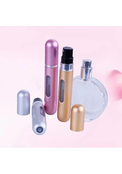 4 Adet Pratik Doldurulabilir Mini Cep Parfüm Şişesi Alüminyum 5ml , Yedek Cep Parfüm Şişesi Aparatı, Seyahat Tipi Doldurulabilir Mini Sprey Şişe