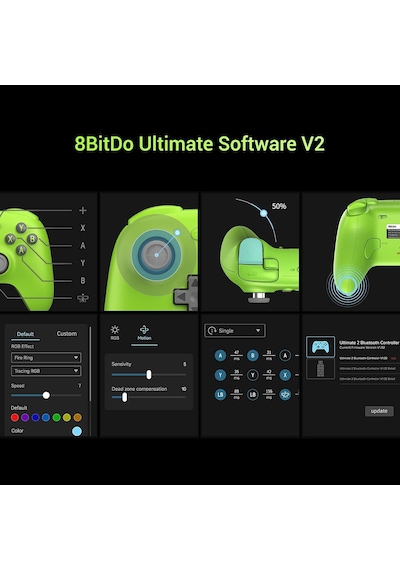 8bitdo Ultimate 2 Kablosuz Kumanda, Windows/android/steam İçin, Tmr Joysticks, 1000hz Sorgulama Oranı, Dokunmatik/salon Tetikleri, Hareket Kontrolü, L4/r4 Ve 2 Programlanabilir Arka Düğme