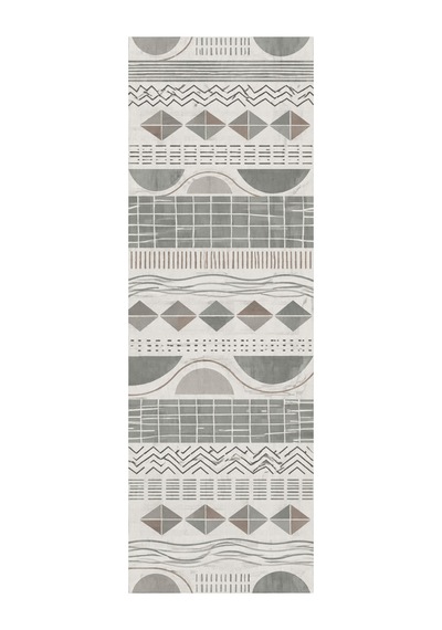 Kartela Halı Adaçayı Kareleri Krem Vizon Koridor Mutfak Yolluk Halısı Kaymaz Taban 100x300 Cm