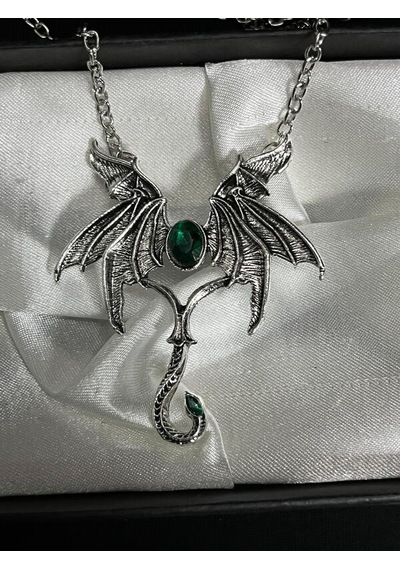 DÜKKAN DESİGN Dükkan Design Mitolojik Snake Head Dragon Kolye Gri - Siyah