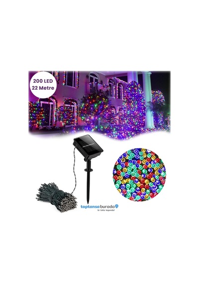 Technosmart Solar 200 Ledli Rgb Işık 22 Metre Bahçe Aydınlatma Dekorasyon Güneş Enerjili Led Diğer