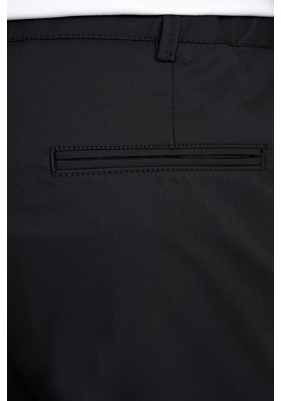Comfort Fit Yan Cep Beli Lastikli %97 Pamuk Siyah Pantolon P 1214