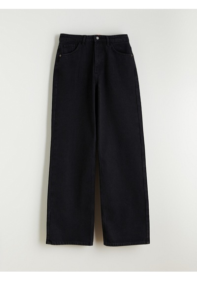 Lcw Jeans Siyah Wideleg Kadın Jean Pantolon