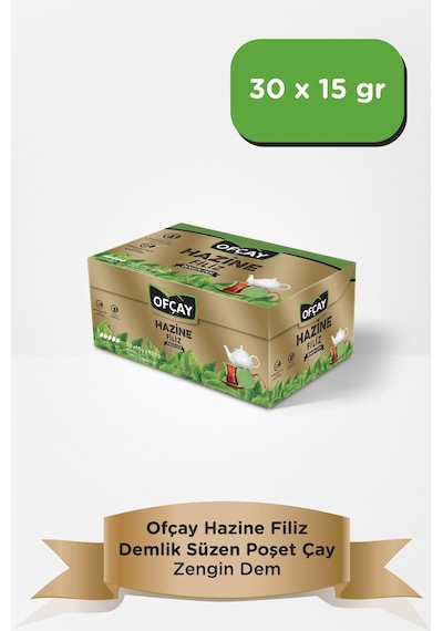 Ofçay Hazine Zengin Dem Siyah Süzen Demlik Poşet Çay 30 x 15 G