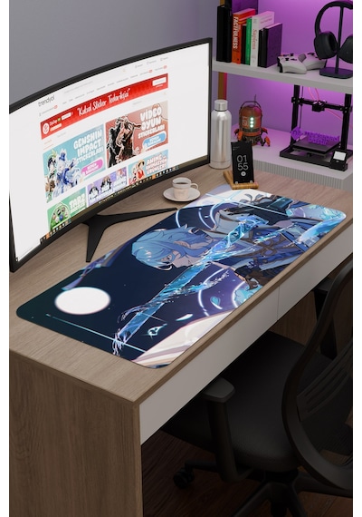 Ayato Genshin Impact Anime Gacha V4 - 90x40 Xxl Gaming Mouse Pad Fare Altlığı