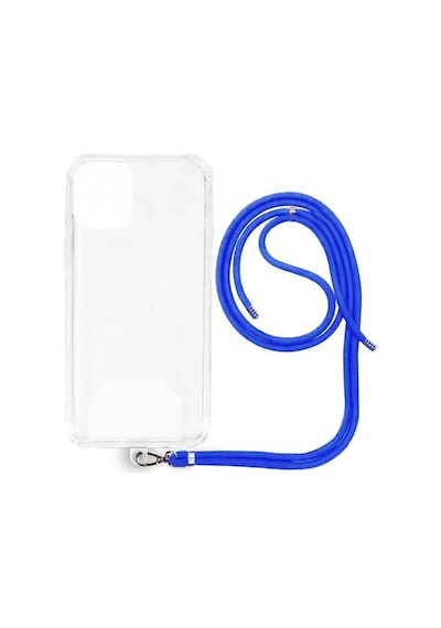 Apple Uyumlu iPhone 16 Plus İp Askılı Şeffaf Silikon Kılıf Lacivert