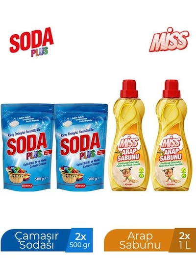 Miss Arap Sabunu 1 L X 2 Adet Soda Plus 500 Gr X 2 Adet